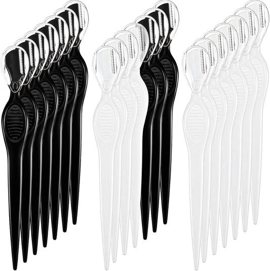 Mudder 21 Pcs Eyebrow Razor Eyebrow Shaver Facial Razor Multipurpose Face Trimmers with Precision Cover for Women Makeup Care Tools (White,Black)