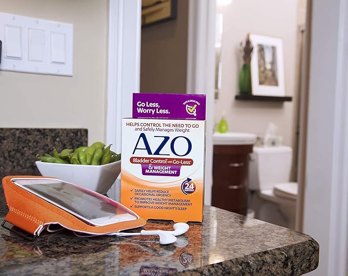 AZO Bladder Control with Go-Less® & Weight Management Dietary Supplement | Helps Reduce Occasional Urgency* | Promotes Healthy Metabolism* | Supports a Good Night’s Sleep* | 48 Capsules (Pack of 2)