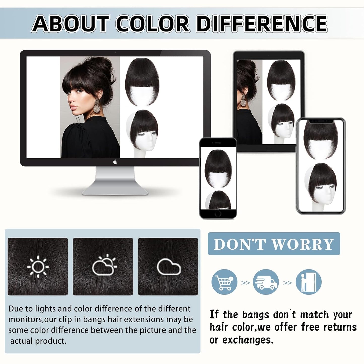 Clip In Bangs for Women, Brown Black French Bangs Hair Clip with Temples, 100% Real Human Hair Layered Curved Fringe for Halloween and Daily Use(Brown Black, French Bangs)