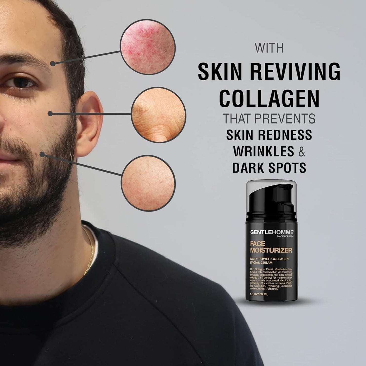 Gentlehomme Facial Kit - Pouch, Facial Cream & Cleanser for Men, Face Essentials for Travel, Men's Travel Skincare Set - Includes Facial Cream (1.8 oz), Exfoliating Face Wash Booster (3.4 oz) & Pouch