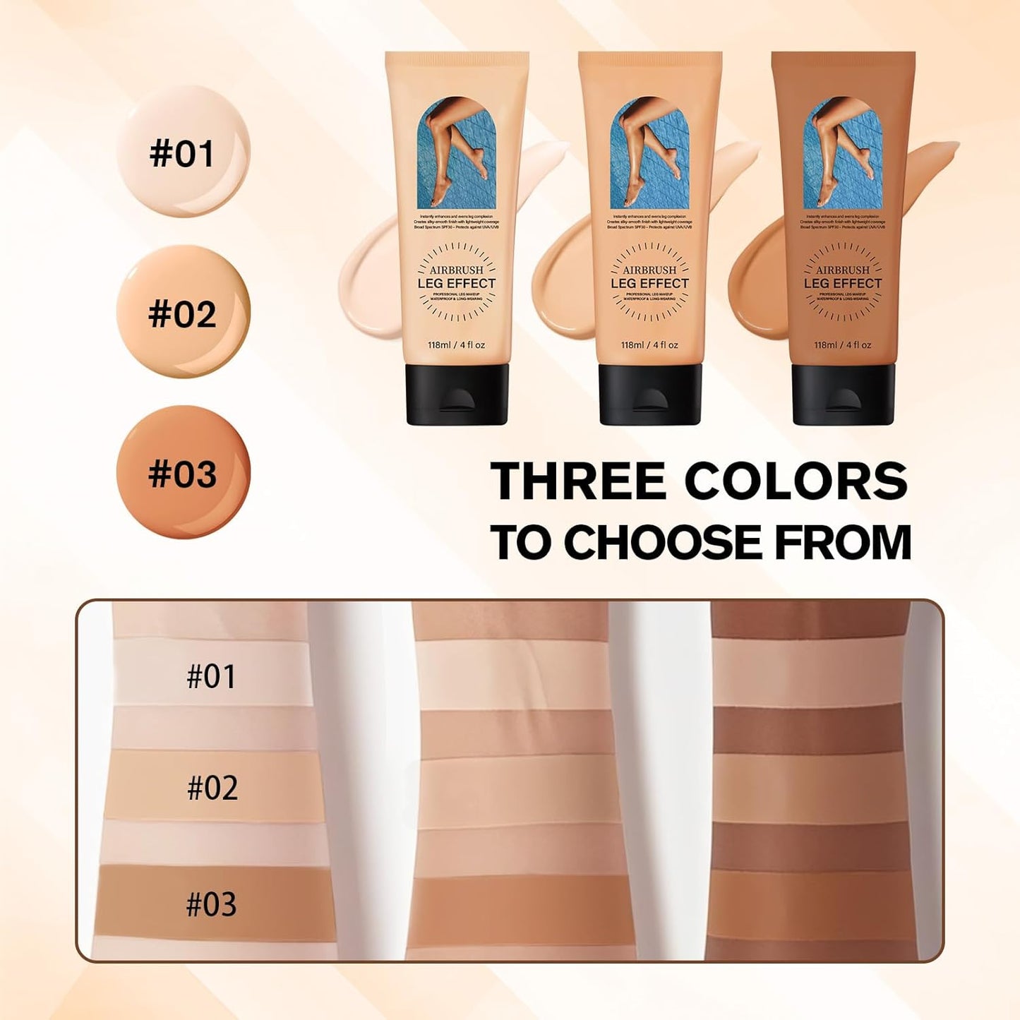 Leg Makeup Waterproof No Transfer,Flawless Legs Body Scar Tattoo Cover Up Makeup Waterproof Long Last Concealer for All Skin Tones. (01# Fairest)