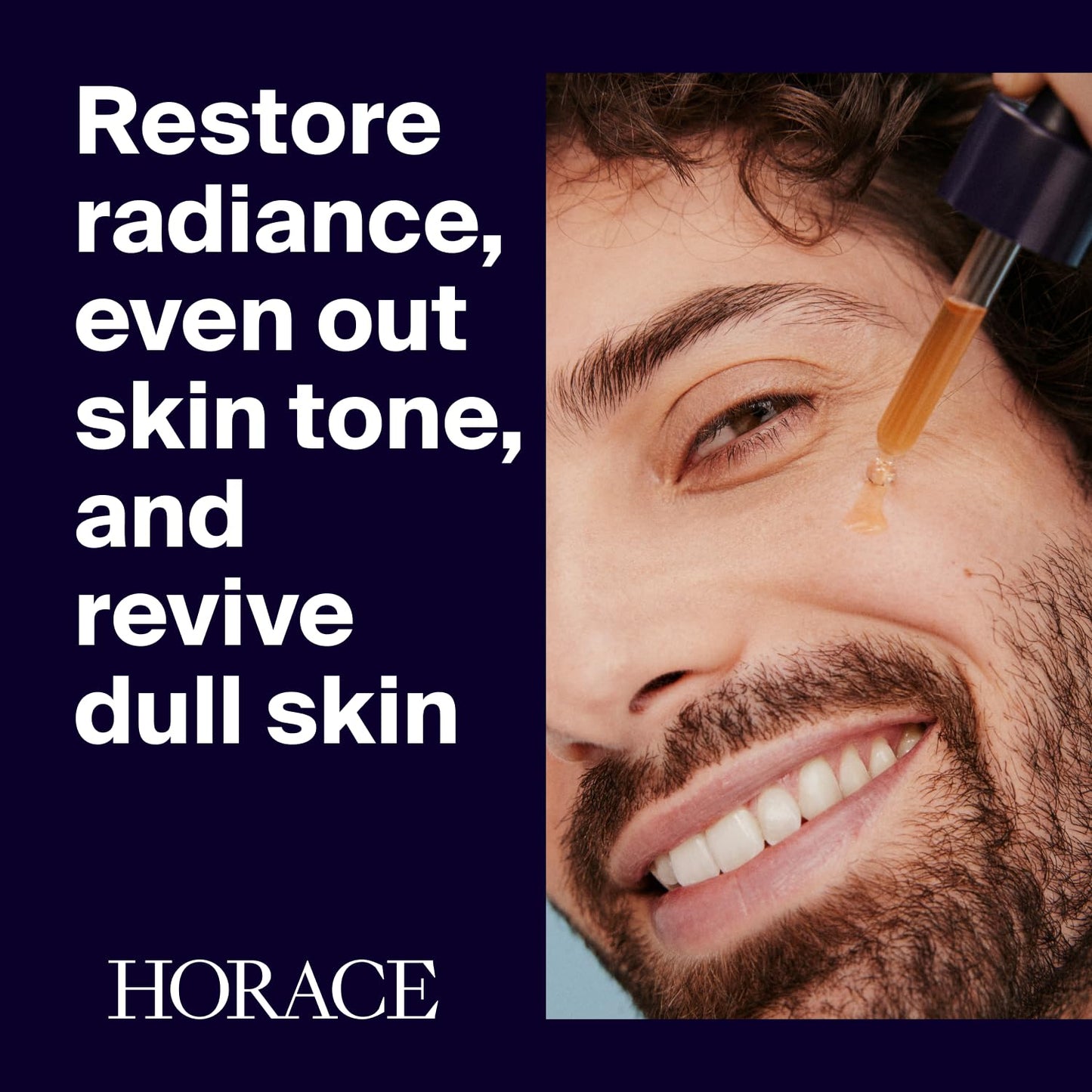 HORACE Vitamin C + Glycolic Acid Face Serum for Men – Brightening Facial Treatment for Dull Skin, Radiance Boost, and Even Complexion – Skincare for All Skin Types – Unscented, 30ml