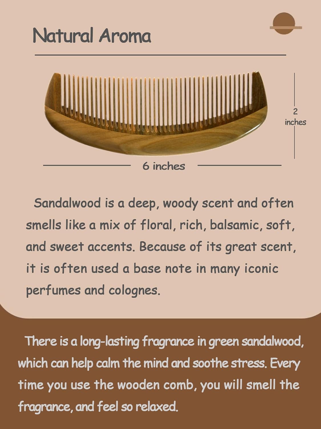 Green Sandalwood Teasing Hair Comb - Anti Static Fine Tooth Wooden Styling Brush for Smoothing, Detangling & Volumizing Thin/Fine Hair (No Handle)