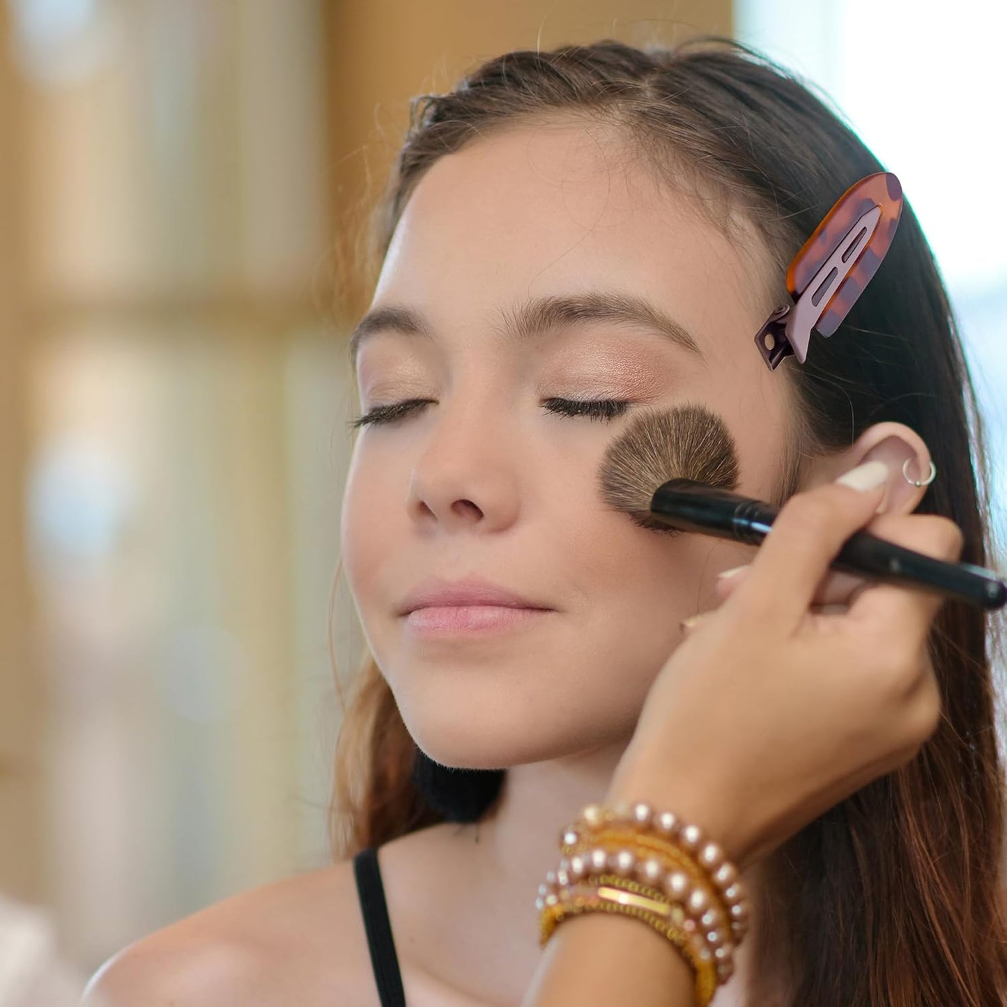 10 Pcs Creaseless No Crease No Bend Flat Hair Clips For Styling Non Slip Makeup Clips For Women Salon Hairstyle,Tortoiseshell