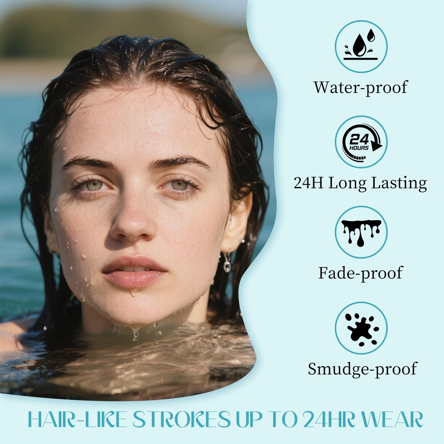 Eyebrow Pencil, Eyebrow Pen, Faux Brow Filling with 4-Fork-Tip Create Natural Hair-Like Brows Last All Day Makeup Brow Stylist Definer Waterproof Fills in Sparse Areas and Gaps (red brown)