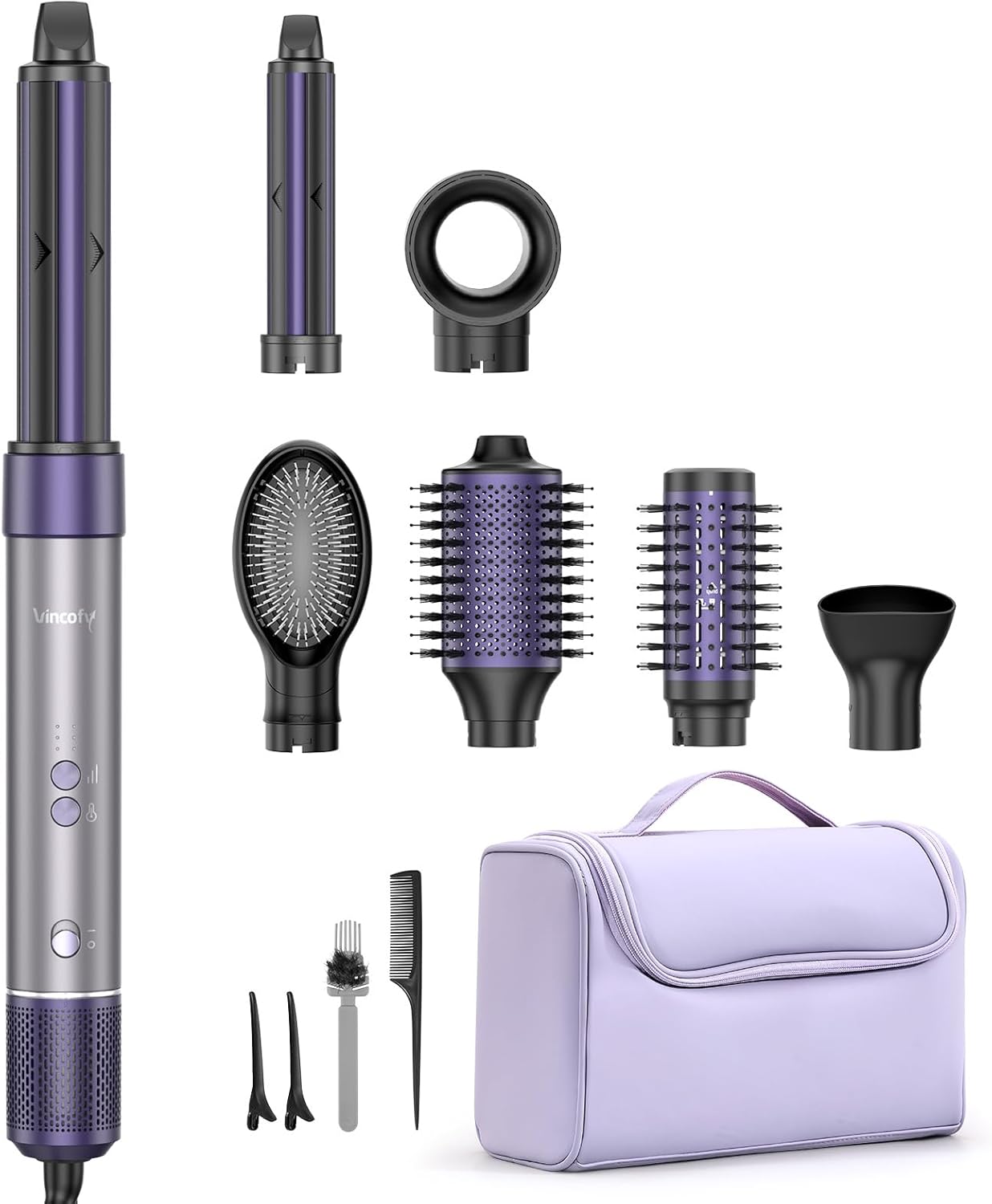 Hair Dryer Brush Blow Dryer, 7-in-1 Hot Air Brush Styler – Fast Drying, Curling, Straightening & Volumizing – 1200W High-Speed Motor 110,000 RPM – All Hair Types – Travel Bag Included