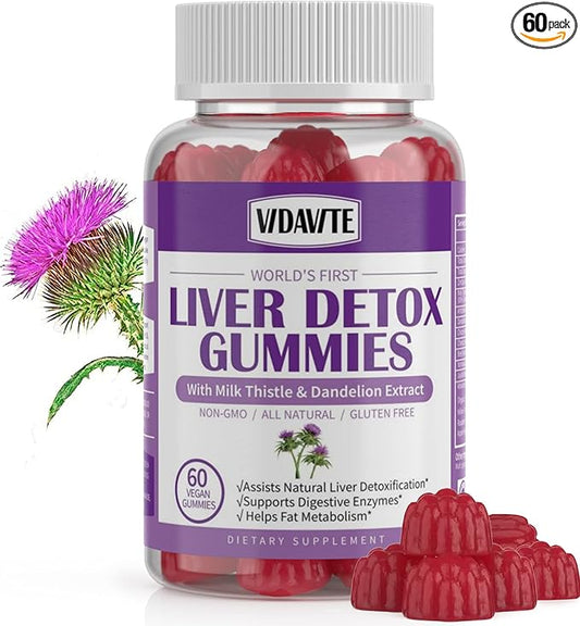 Liver Cleanse Detox & Repair Gummies 1500mg Silymarin 20+ Herbs (60 Vegan