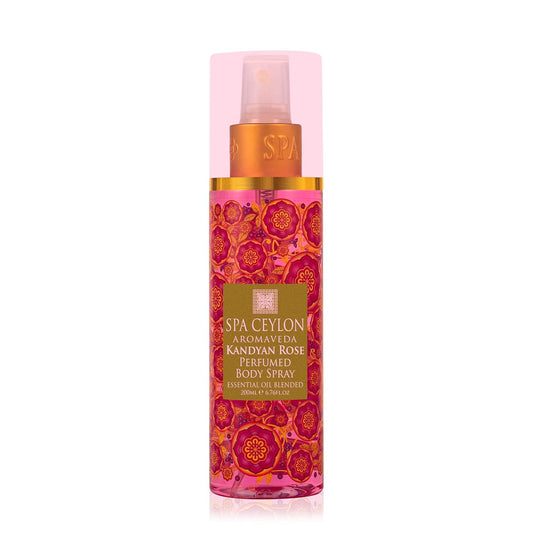 SPA CEYLON Kandyan Rose Body Spray, Exquisite Women's Fragrance Mist with Romantic Floral Notes & Rose Geranium Essence, Ideal for All Skin Types