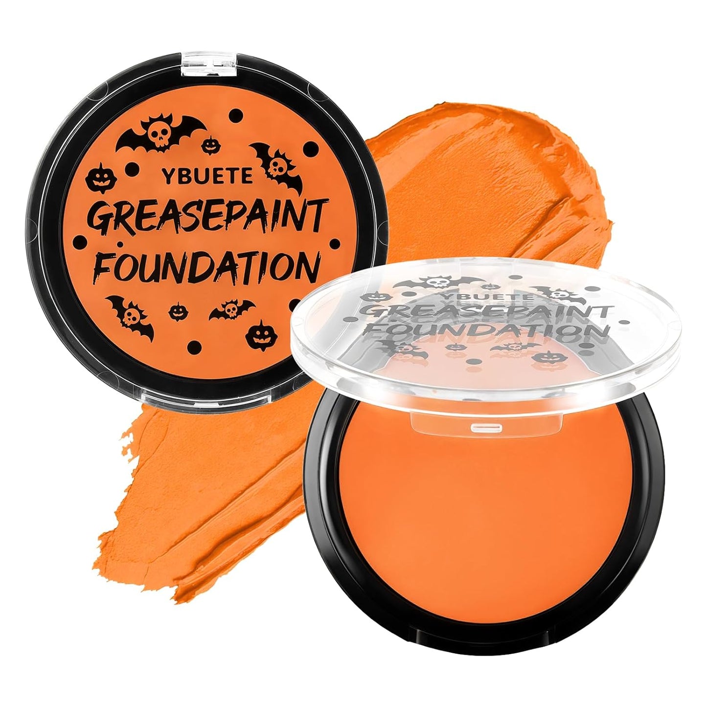 Orange Cream Face Body Painting Foundation, Professional Full-coverage Oil Based Orange Face Paint Halloween SFX Cosplay for Pumpkin Clown Tiger Monster Adult Costume Party & Carnival