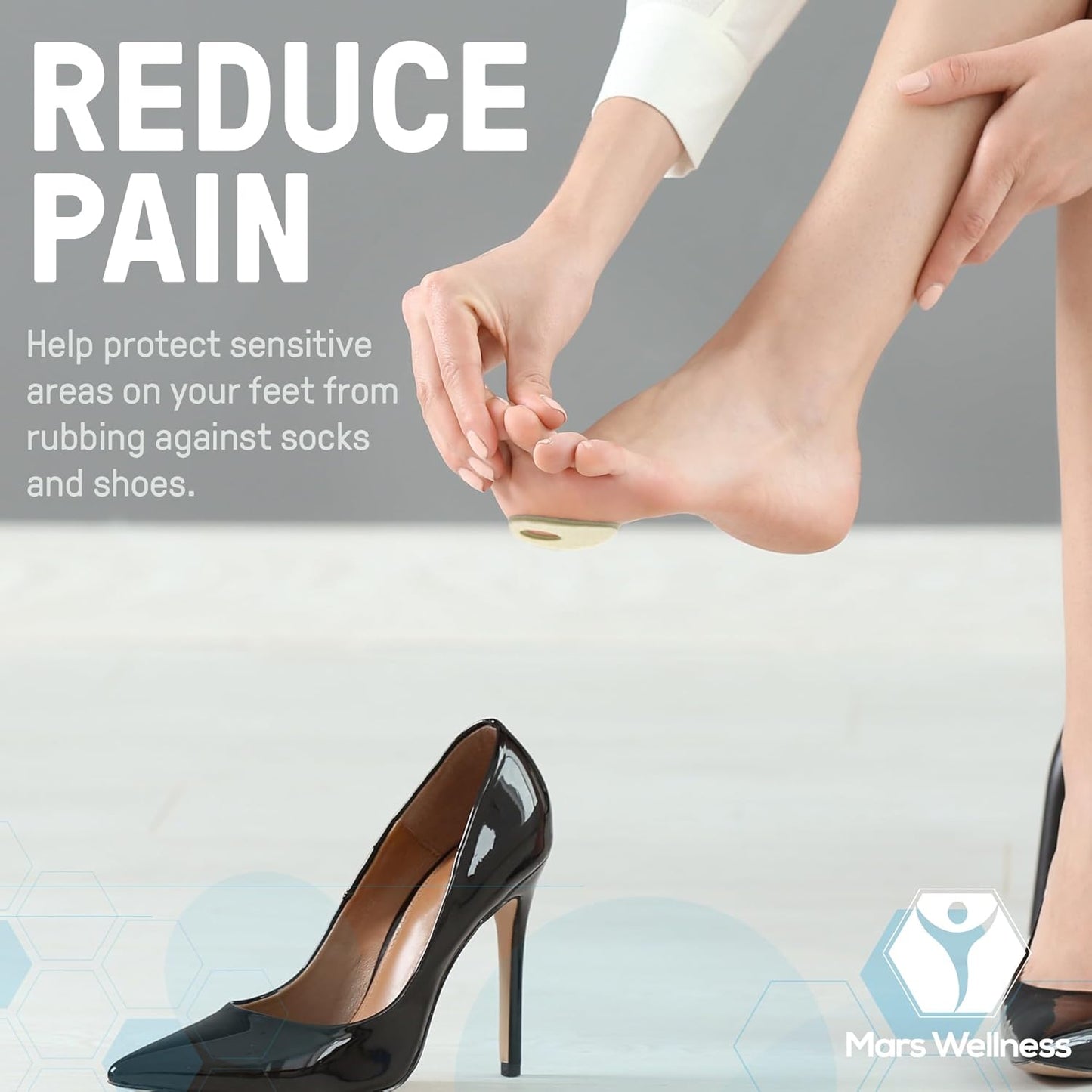 Oval Shaped Felt Callus Protective Pads - Adhesive Foot Pads That Surround Calluses from Rubbing On Shoes - 1/8" - 25 Pack