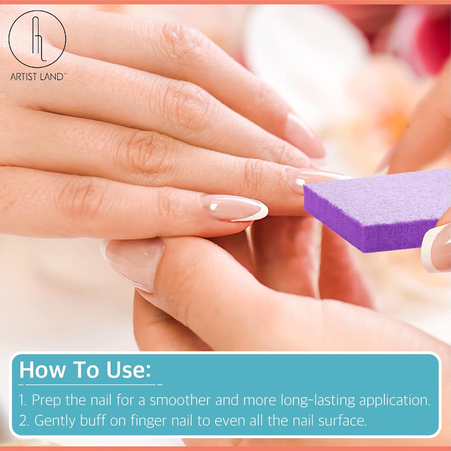 Slim Purple Buffer Set – (80/100 Grit) - 50 Ct- Professional Grade Salon Quality Nail Buffing Blocks Pack for Pre-Application of Polish, Gel, Acrylic, Double-Sided Nail Buffer Blocks