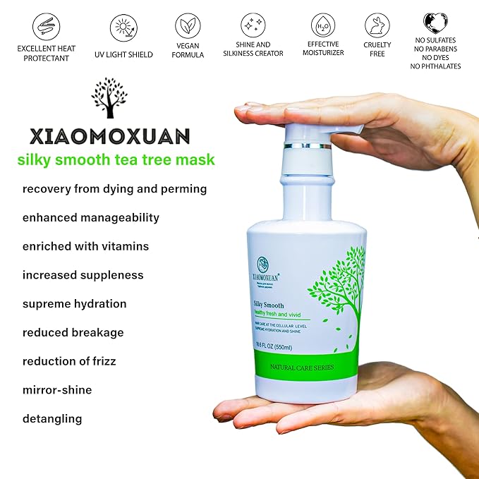 Xiaomoxuan Tea Tree Hair Masque - Intensive Hydration and Collagen Treatment for Dry, Damaged Hair and Scalp Care