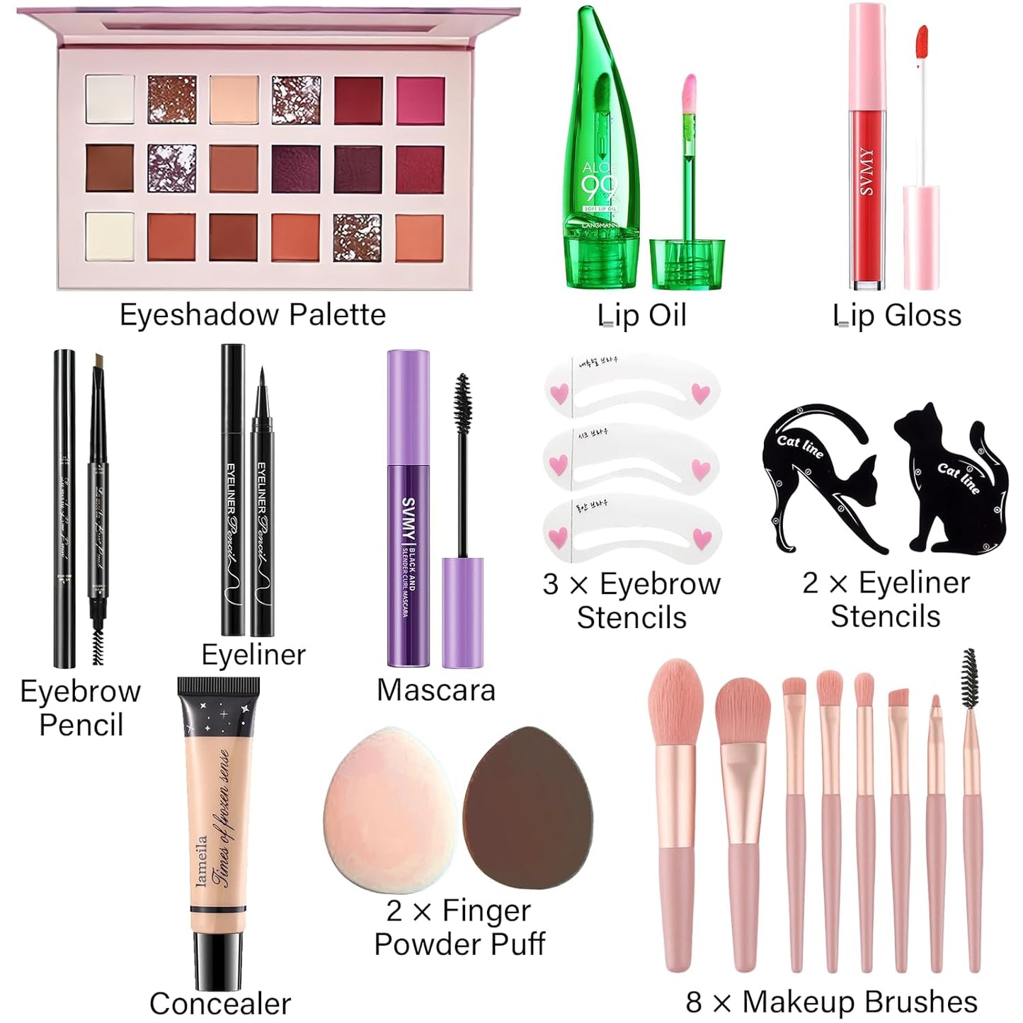 Makeup Set for Women, Makeup Full Kit for Beginners & Professionals, Travel Makeup Kit for Teens & Adults, Make up Set for Girls, Eyeshadow Palette, Lip Gloss, Face Make up