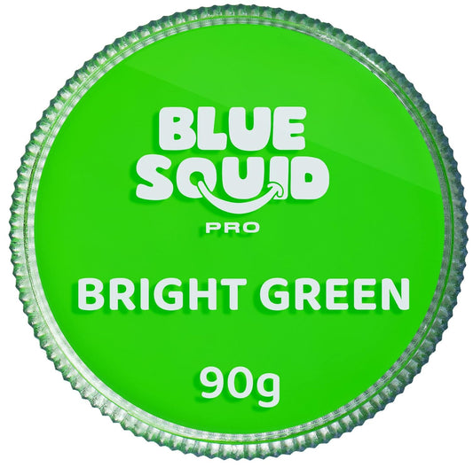 Blue Squid PRO Face Paint - Professional Water Based Single Cake Facepaint & Body Paints - SFX Makeup, Kids Adults Face Painting for Costume, Halloween, Cosplay - Classic Bright Green 90g / 3oz