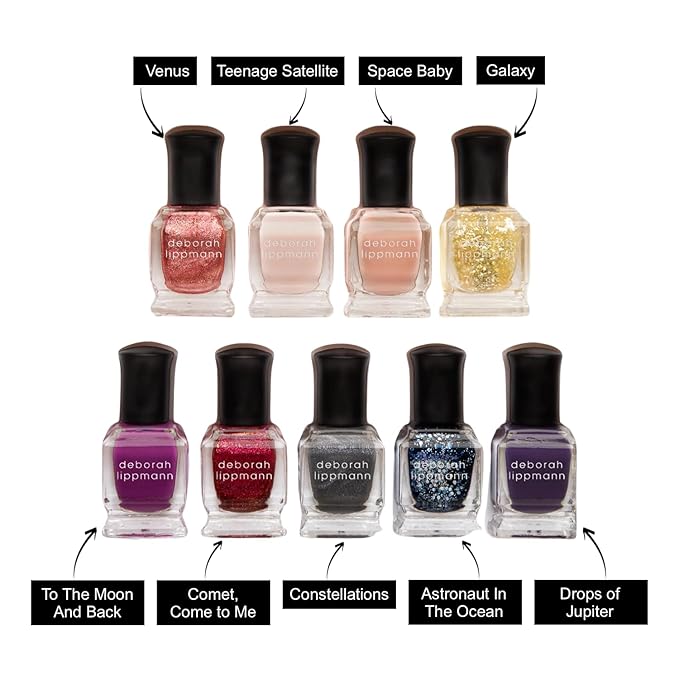 Deborah Lippmann Nail Polish, Gel Lab Pro Set | Treatment Enriched for Nail Health, Wear and Shine | No Lamps or Tools | We Are All Made Of Stars, 9 Bottles