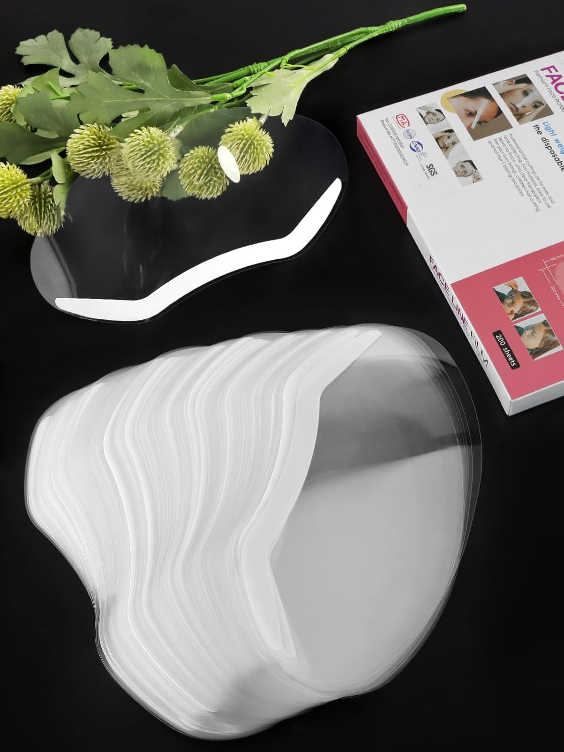 EBANKU 200 Pcs Shower Visor Face Eye Shield, Plastic Shower Shield Bath Visor Eye Protector Makeup Protective Eyebrow Shower Visors for Adults Showering Haircut Hairspray