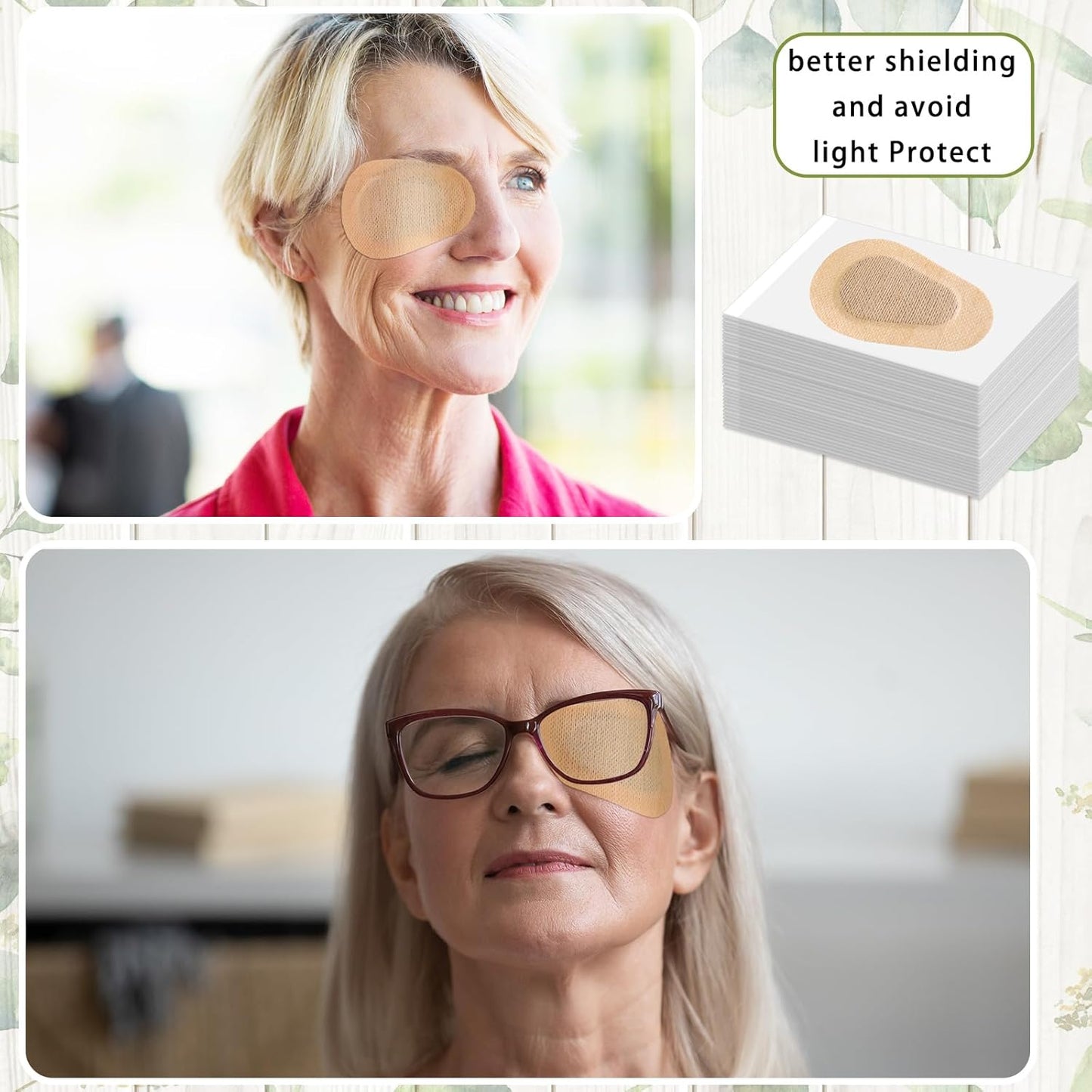 Panitay 40 Pcs Adhesive Eye Patches for Adults Disposable Breathable Medical Eye Patch for Amblyopia Lazy Latex Free Adhesive Bandages for Men(3.3 x 2.3 Inch,Nude)