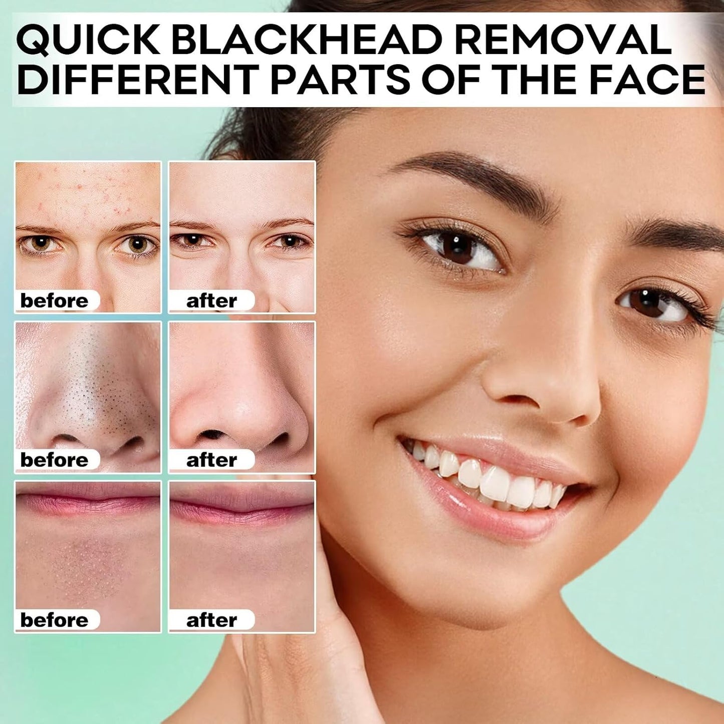 Blackhead Remover Peel Off Mask for Nose & Face - Blackhead Removal Kit with 100pcs Strips, Puntos Negros, 1.7oz