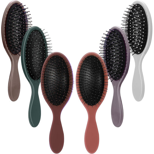 Nuenen 6 Pcs Wet Detangler Hair Brush Travel Dry Hair Brushes Detangling Hairbrush with Soft Bristles for Women Men Girls Boys (Elegent Color)