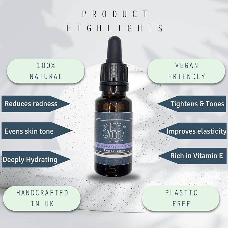 Frankincense and Bergamot Gift Set for both Men and Women - Face Cream and Serum - handcrafted, 100% Natural, Vegan, Moisturising, Anti Ageing, Cruelty Free, Palm Oil Free, Plastic Free