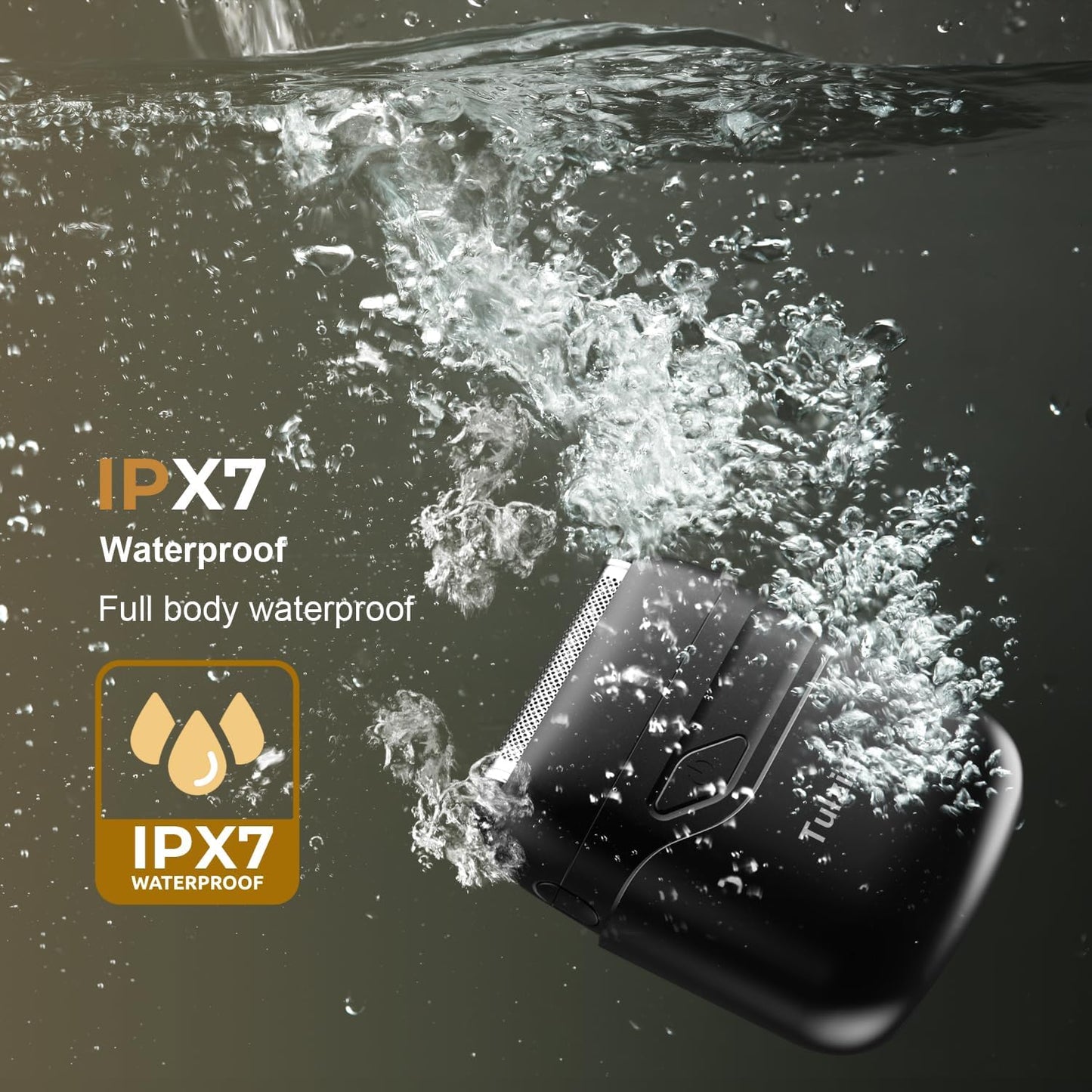 Electric Foil Shaver for Men: Portable Electric Razor for Beard/Face - 3 Floating Blade LED Display USB-C Fast Rechargeable - IPX7 Waterproof for Travel & Home - Carbon Gray