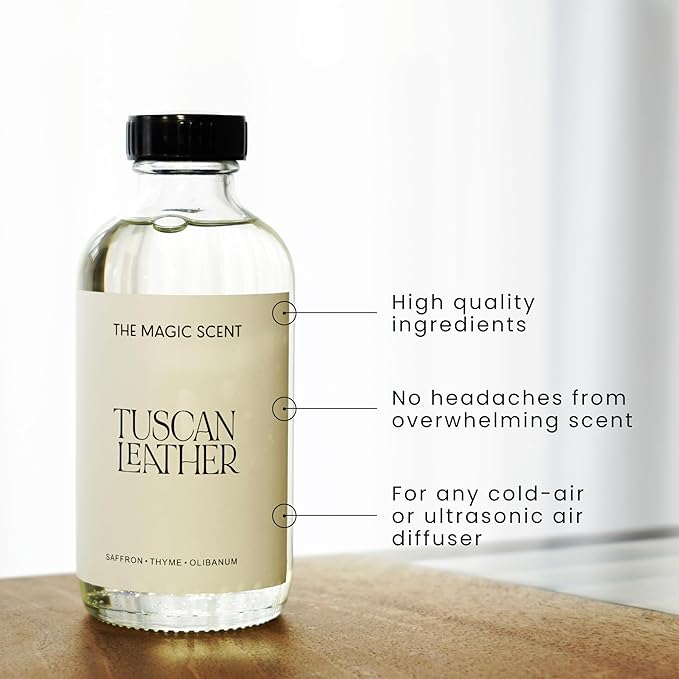 Tuscan Leather Oils for Diffuser - HVAC, Cold-Air, & Ultrasonic Diffuser Oil Inspired by Tom Ford - Essential Oils for Diffusers Aromatherapy - 8.5 fl oz, 250 mL