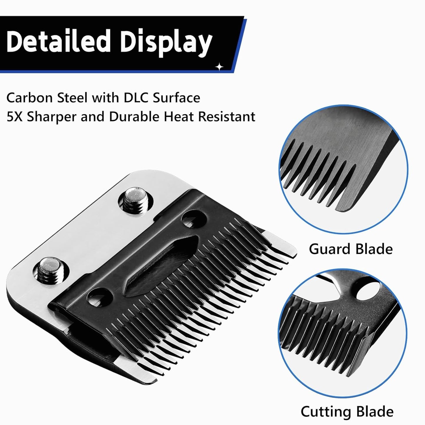 Replacement DLC Blade Compatible with BaBylissPRO FX870 Series and FX825 Outlining Hair LoPROFX Trimmers FX880, Black