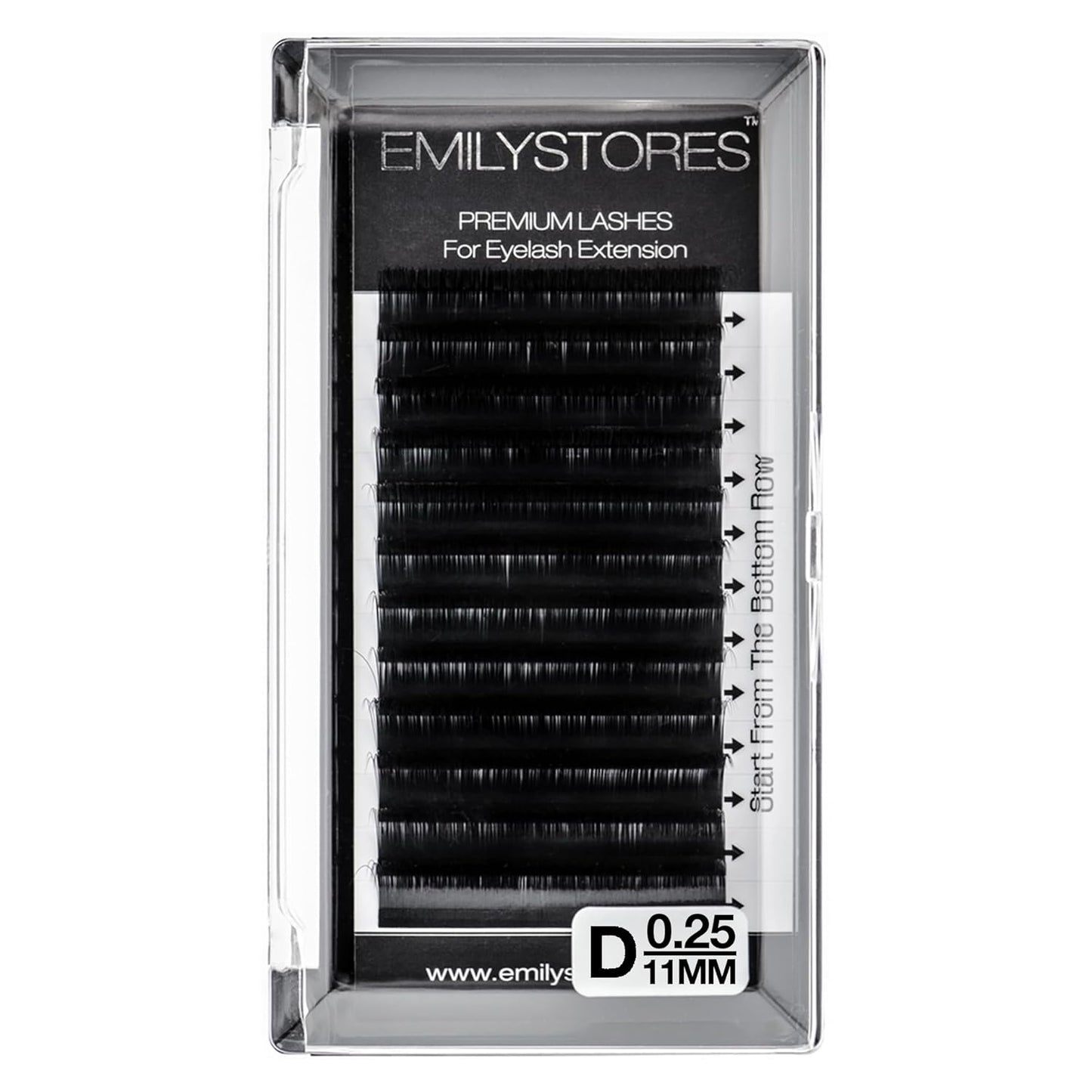 Eyelash Extensions 0.25mm Thickness D Curl Natural-Looking Individual Volume Eyelashes For Lash Extensions (11MM)