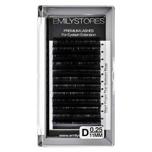 Eyelash Extensions 0.25mm Thickness D Curl Natural-Looking Individual Volume Eyelashes For Lash Extensions (11MM)