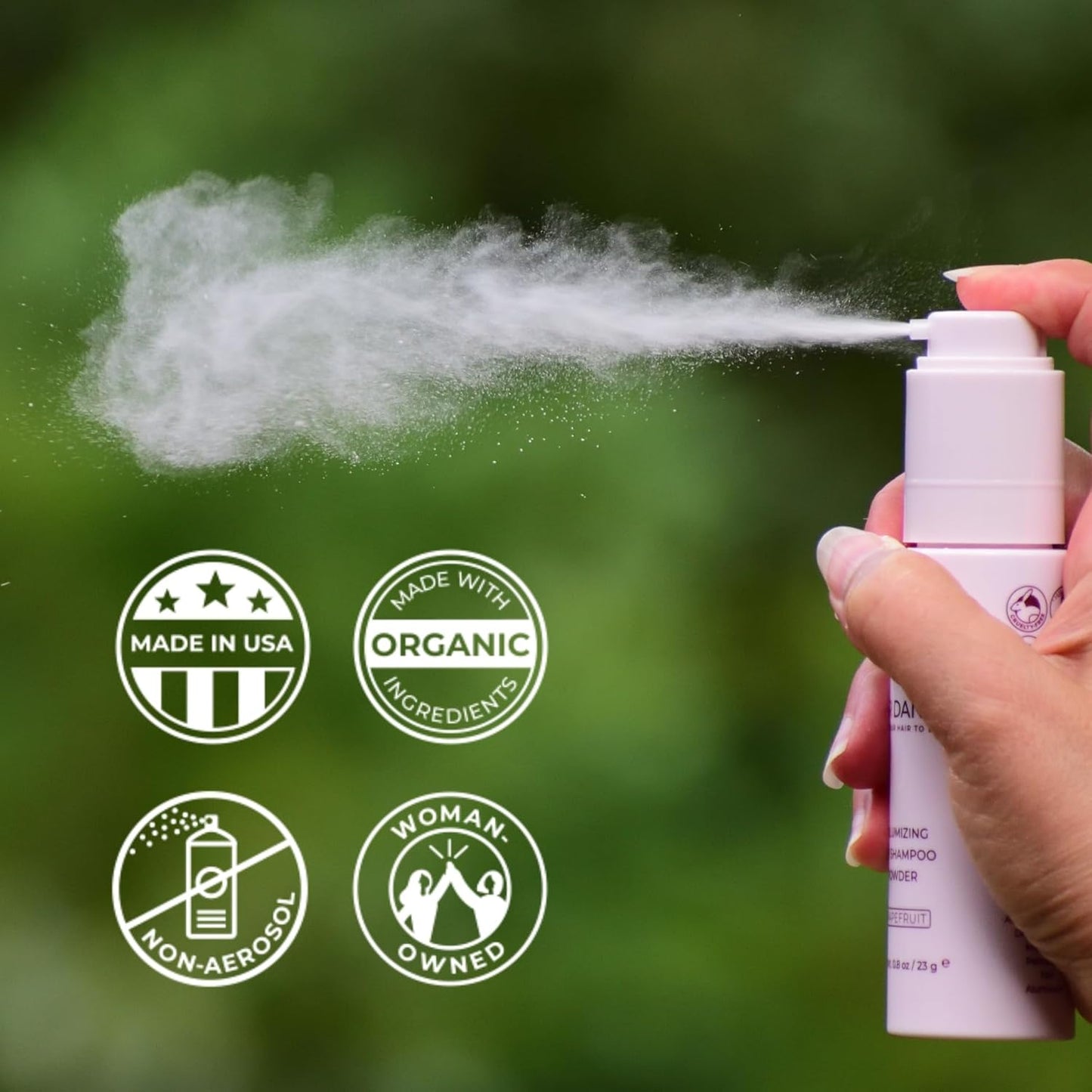 Hair Dance Dry Shampoo Powder | Non-Aerosol | Travel Size | Natural & Organic | Made in USA | No Benzene, Vegan, Cruelty Free, For All Hair Colors, Free of Talc | Grapefruit Oil Scent - 0.8 Ounce