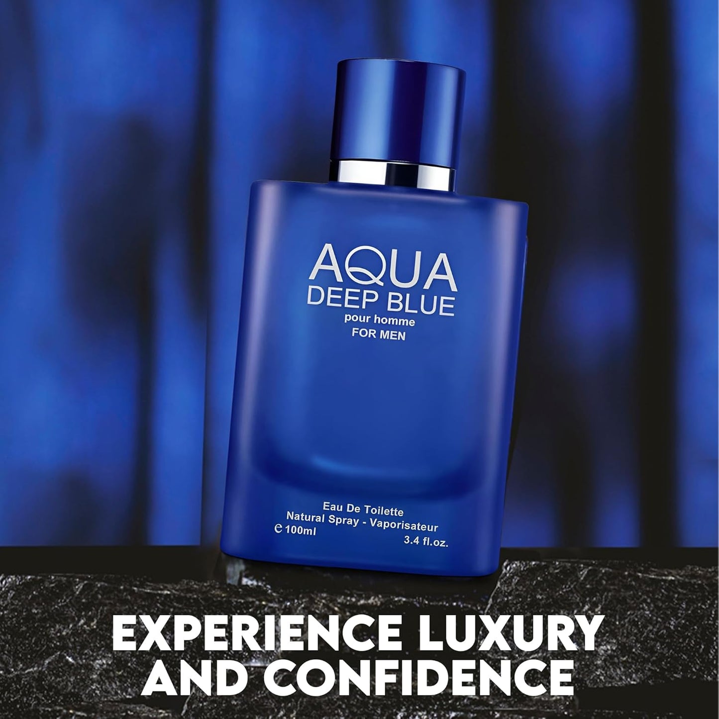 Aqua Deep Blue Cologne for Men Natural Spray Perfume Classic Scent Wonderful Father's Day Gift Eau De Toilette for Daily Use 3.4 Fluid Ounce