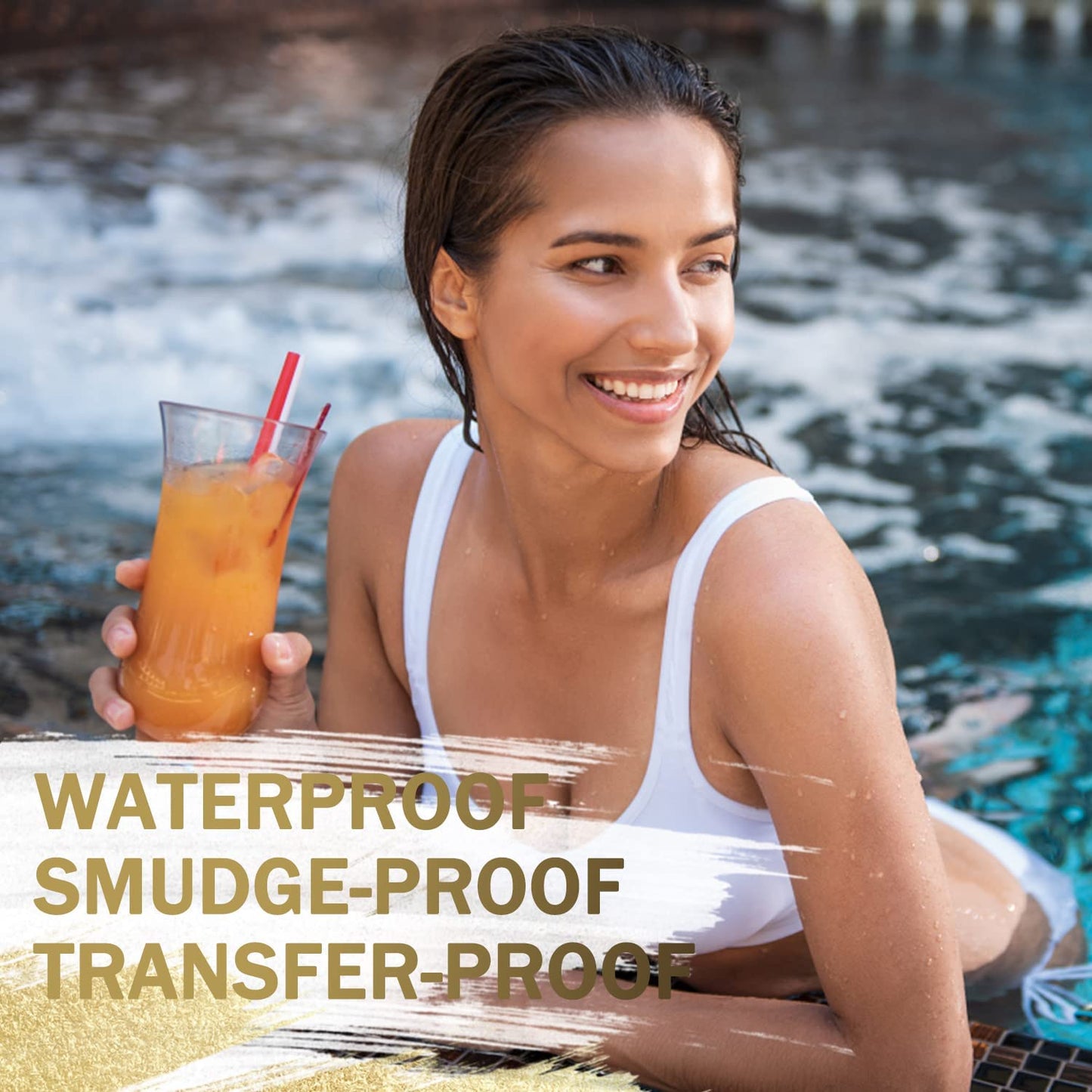 LAVONE Eyebrow Stamp Stencil Kit, Brow Stamp Trio Kit with Waterproof Eyebrow Pencil, Eyebrow Pomade, 20 Eyebrow Stencils, Dual-ended Eyebrow Brush and Sponge Applicator - Medium Brown