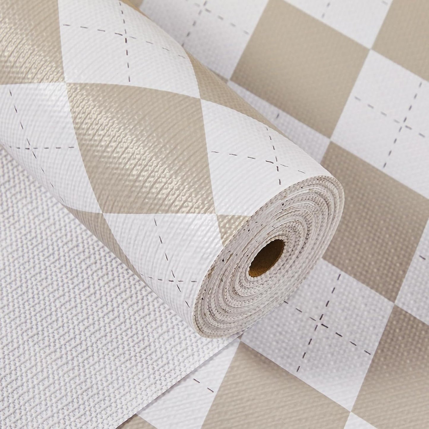 Beige Shelf Liner for Kitchen Cabinets 12" x 120" Non-Adhesive Non-Slip Drawer Liners for Dresser, Waterproof Washable Paper, Durable Protector Mat for Pantry Shelves Cupboards