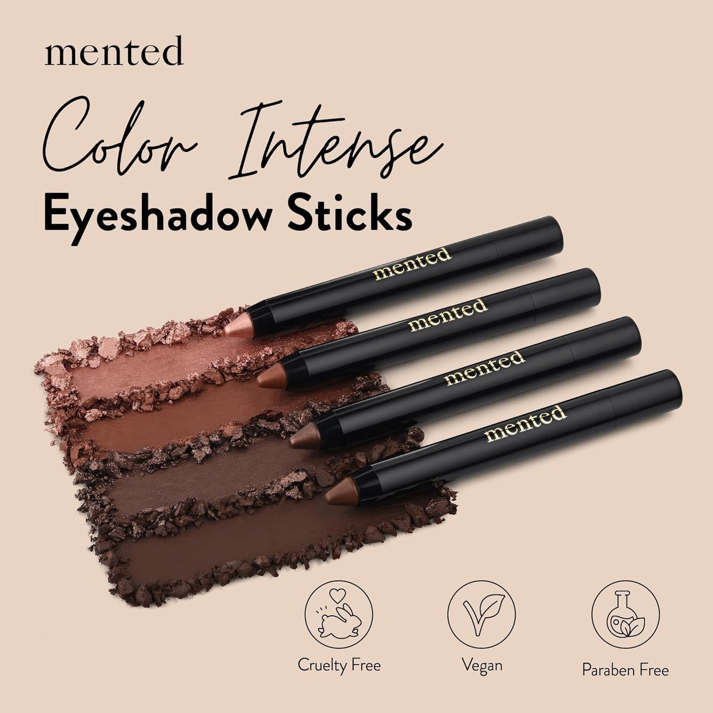 Mented Cosmetics Color Intense Eye Shadow Sticks, Cream Eyeshadow Stick Crayon, Easy-to-Apply Eyeshadow Pencils, Waterproof + Crease Proof Eye shadow Make Up, 0.05oz, Deja Brew