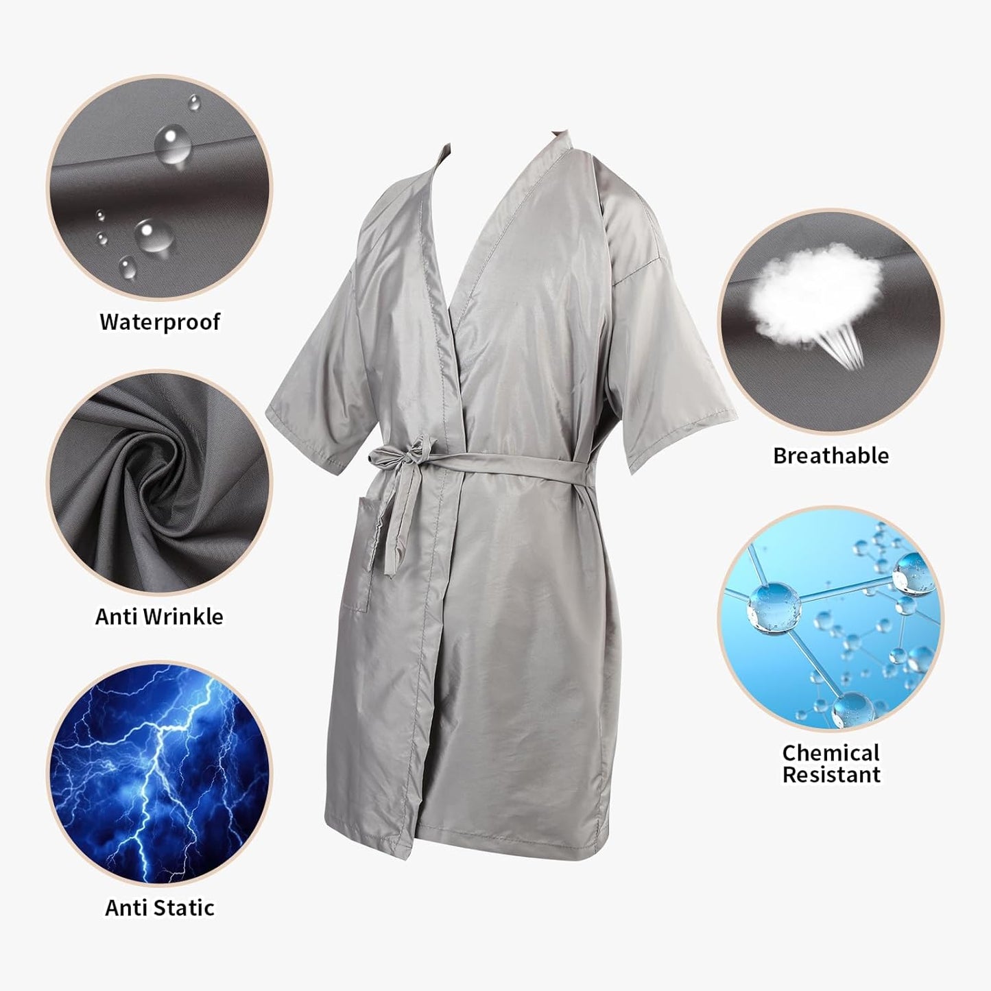Salon Client Gown Robes Cape Hair Cutting Smock with Adjustable Tie for Hair Cutting Barber Hairstyling