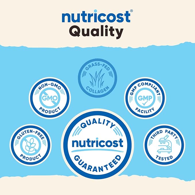 Nutricost Grass-Fed Collagen Powder 1LB (454 G) (Salted Caramel) - Grass Fed Bovine Collagen Hydrolysate - Collagen Peptides