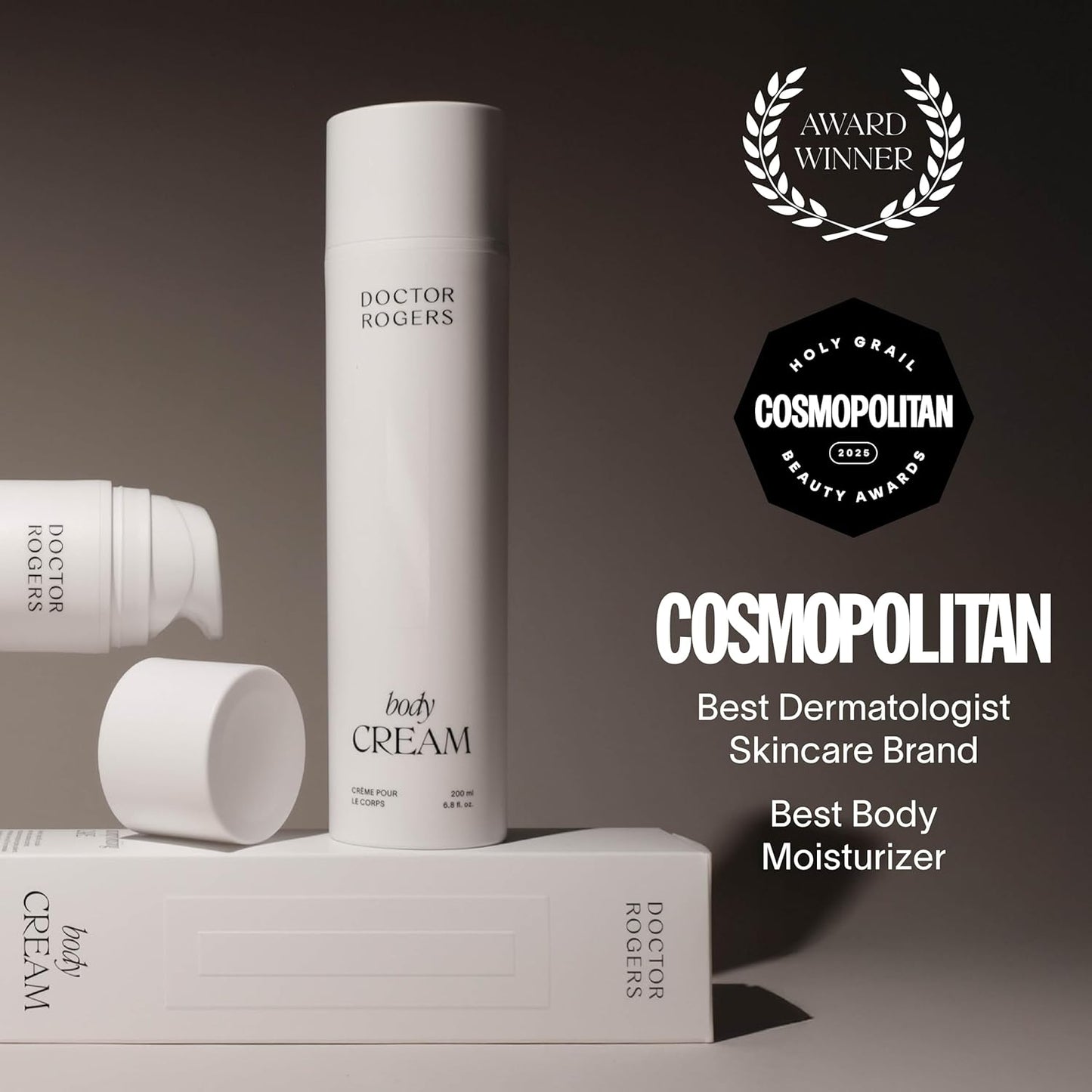 Doctor Rogers Body Cream. Hydrating Unscented Moisturizer for Dry Skin, with Shea Butter, Squalane, Ceramide, & Glycerin Moisturizing Lotion, 6.8 Ounce (200 ml)