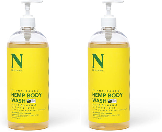 Dr. Natural Hemp Body Wash, Citrus, 32 oz - Pure Plant-Based Body Wash - Deep Cleansing and Moisturizing with Organic Shea Butter - Enriched with Hemp Seed Oil - Suitable for Sensitive Skin