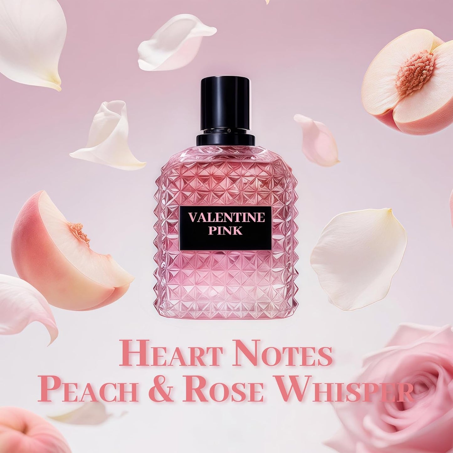 Valentine Pink Perfume for Women, Floral Notes Eau de Parfum Spray Casual Daily Cologne 3.4 Fluid Ounce/100Ml Women Fragrance Daytime & Casual Use, for all Skin Types