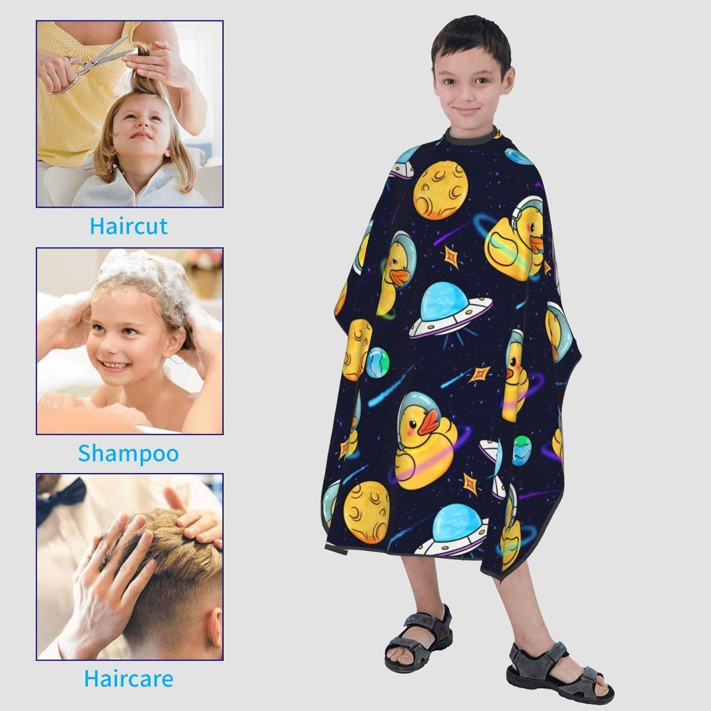 Barber Cape for Kids Funny Duck Haircut Cape Professional Salon Cape Waterproof Hair Cutting Styling Haircut Apron