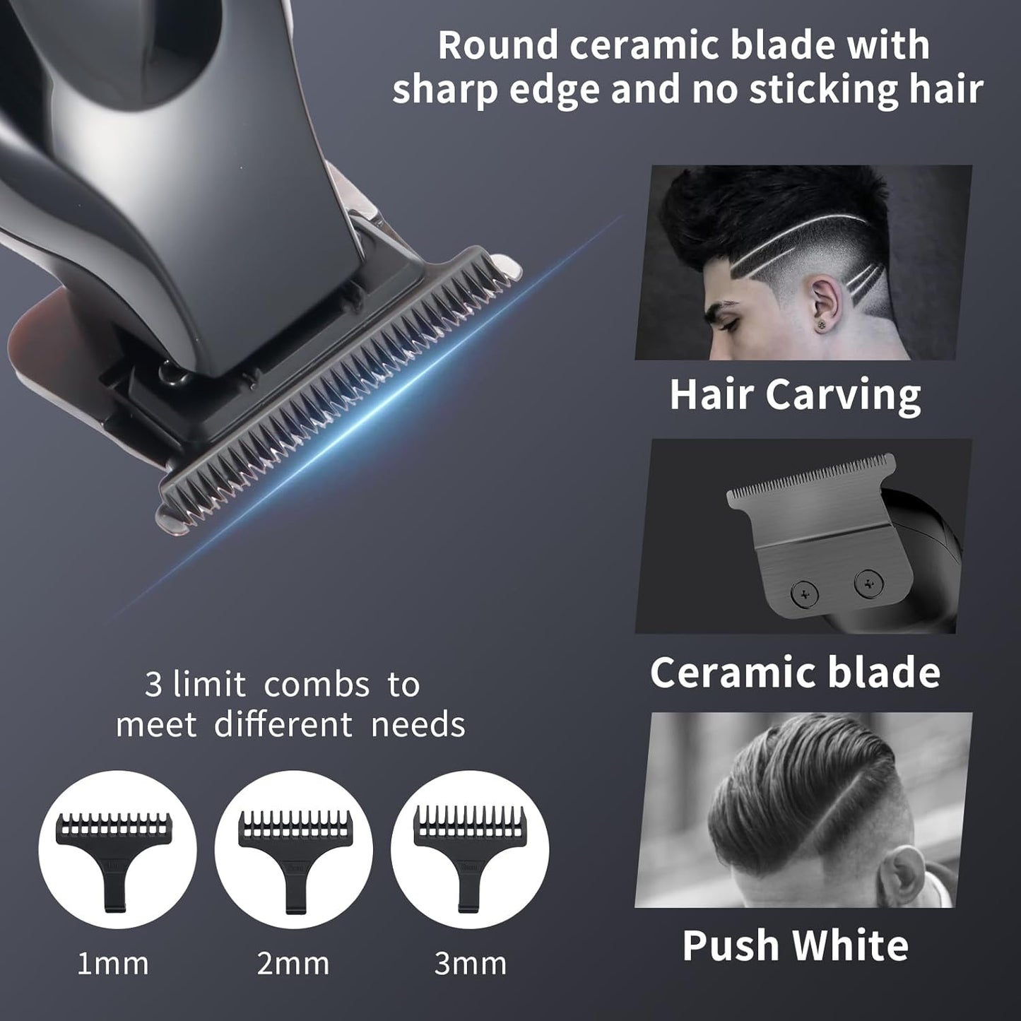 Beard Trimmer for Men Professional,Liners Trimmer Hair Clippers, Precision Edgers Barber Clippers,Zero Gapped T-Blade Hair Trimmer Kit with LCD Display, Hair Cutting Mustache Facial