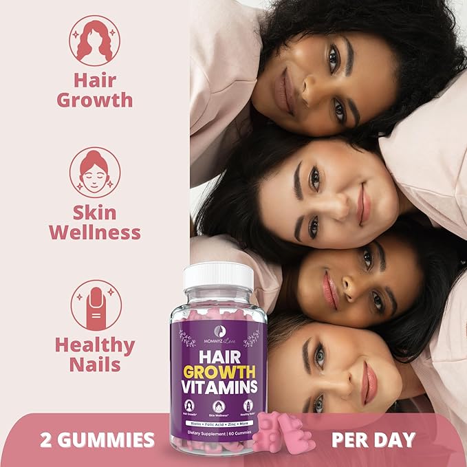 Postpartum Hair Growth Vitamins Plus Apple Cider Vinegar Gummies with Folate and Vitamin B12 - Nourishing Support for New Moms' Weight Management, Healthy Digestion