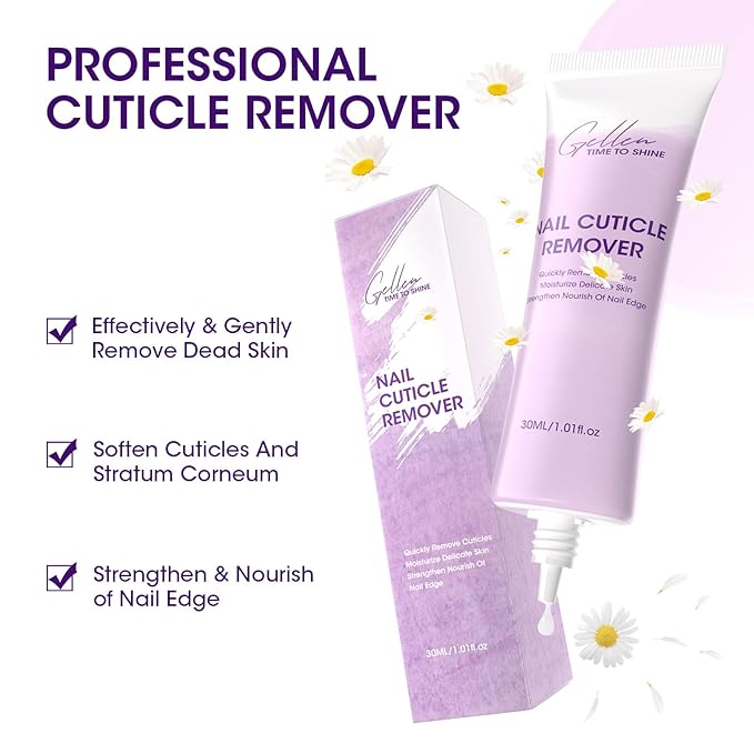 GELLEN Cuticle Remover Instant Nail Cuticle Softener with Shea Butter Moisturizing Professional Cuticle Cream Removes Dry Dead Skin Overgrown Cuticles Nail Care Treatment Supplies