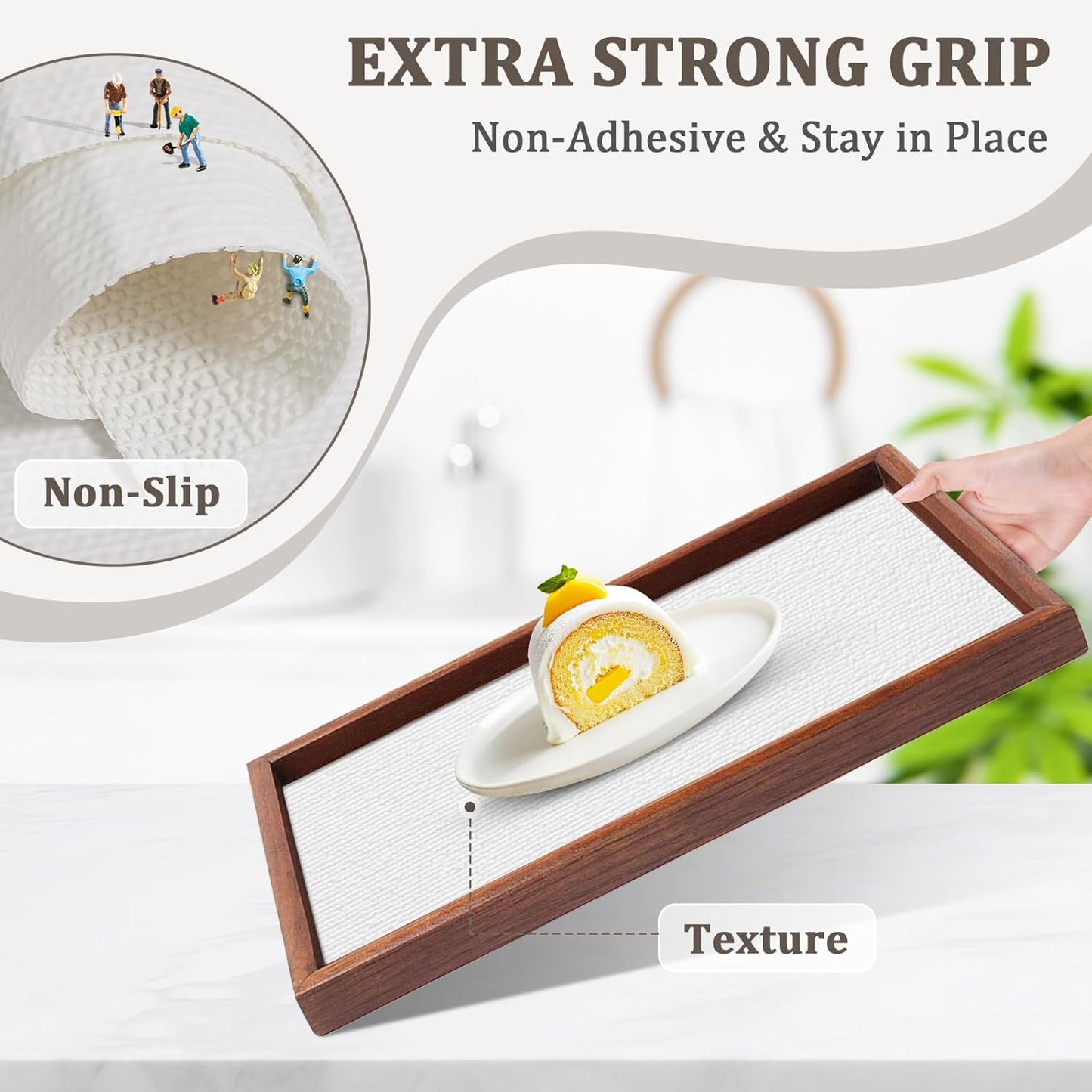 Shelf Liner for Kitchen Cabinets Non-Adhesive Non-Slip Drawer Liners for Dresser, 12" x 120" Waterproof Washable Paper, Durable Protector Mat for Pantry Shelves Cupboards, White