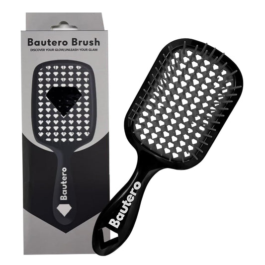 Detangling Hair Brush Juni Midnight with Anti-Static Bristles, Black, 8.9x3.15 Inch, 106 Flexible Bristles, Lightweight Ergonomic Design for Wet Dry Hair, Pain-Free Knot Removal