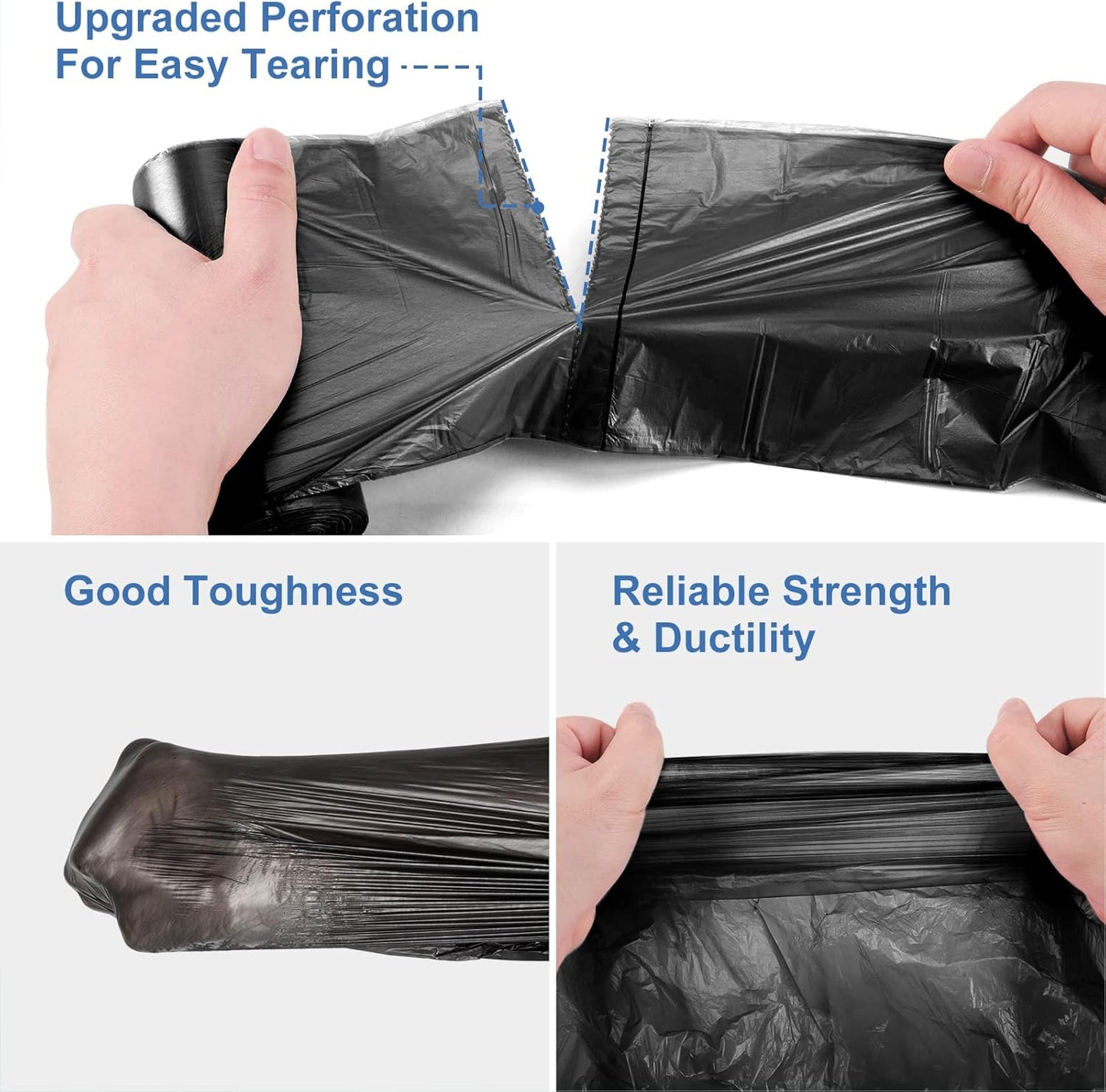 Small Trash Bags 3-5 Gallon, Inwaysin 200 Count Small Bathroom Trash Bags Black, Strong Small For Garbage, 4 Gallon Biodegradable, Unscented, Size Expanded for Kitchen