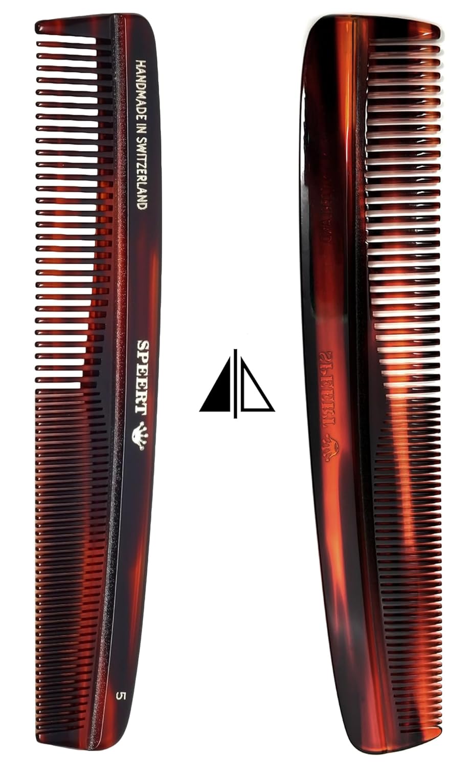 #5 Handmade Wide Narrow Tooth Comb Tortoise Havana Acetate Thick Coarse Curly Thin Fine Straight Hair Detangling Parting Grooming Teasing Styling Hairdresser Barber Hairdressing Wet Dry Pocket