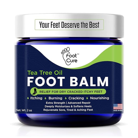 Tea Tree Oil Balm – Moisturizer for Dry Cracked Feet – Instantly Hydrates & Soothes Irritated Skin & Athlete's Foot – Best Care for Women and Men – Made in USA