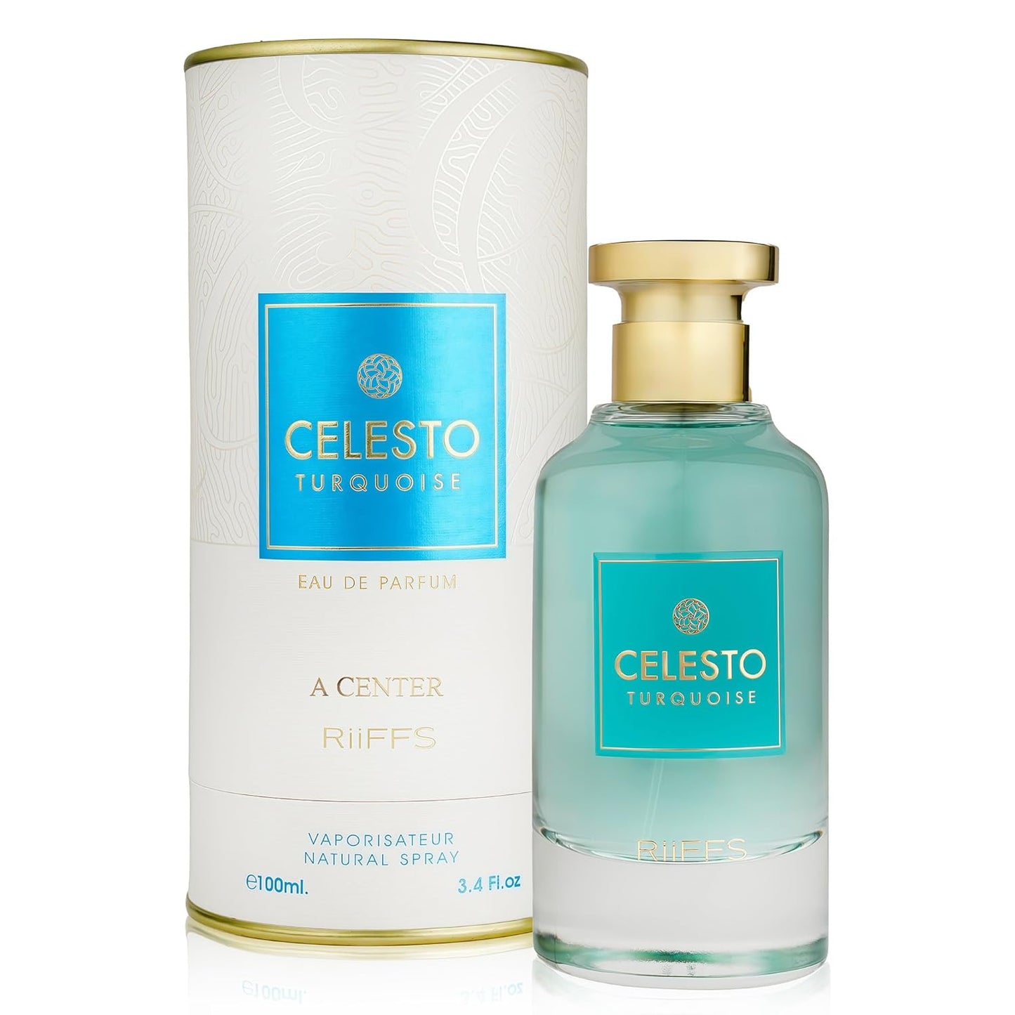 Celesto Turquoise Cologne for Men | Warm Spicy Gourmand Eau de Parfum | 100ml Long Lasting Perfume with Citron,Bergamot,Tunisian Neroli,Ambroxan | Rich Seductive Scent