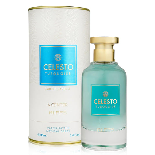 Celesto Turquoise Cologne for Men | Warm Spicy Gourmand Eau de Parfum | 100ml Long Lasting Perfume with Citron,Bergamot,Tunisian Neroli,Ambroxan | Rich Seductive Scent